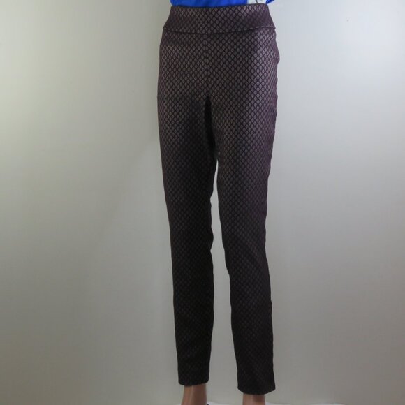 Apt 9 Women's Shiny Purple Floral Brynn Pull-On Pants Size 12 (C1326) - Picture 4 of 7